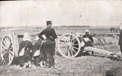 El señalar de Militaria de la POSTAL de la VENDIMIA de la parte 75m m