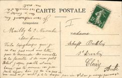 Campo de Militaria de la POSTAL de la VENDIMIA del parque de Mailly de artillería