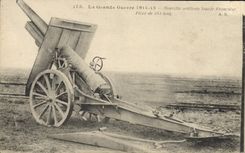 VINTAGE POSTCARD Militaria Artillery Part of 155 length