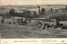 VINTAGE POSTCARD Militaria Parts of 155 out of battery