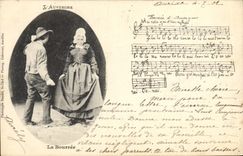 CPA Folklore Auvergne La bourree