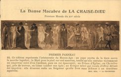 VINTAGE POSTCARD the Chair God Dances macabre First panel