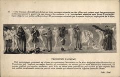 VINTAGE POSTCARD the Chair God Dances macabre Third panel