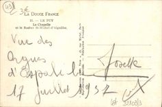 VINTAGE POSTCARD Puy La Chapelle and the Rock St Michel d' Aiguilhe