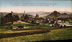 VINTAGE POSTCARD Puy Four Rocks Holy Arbousset Joseph Espaly Saint Michel of Aiguilhe and Corneille Notre Dame de France