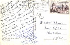 MODERN CARD Puy in Velay the Pannessac tower