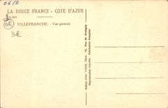 CPA Villefranche Sur Mer Vue generale