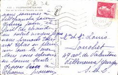 MODERN CARD Villefranche On Sea Seen on the city and the squadron splits Bateaux of them