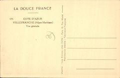 CPA Villefranche Sur Mer Vue Generale