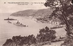 CPA Villefranche Sur Mer La ville et la Rade Bateaux
