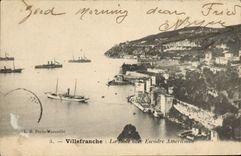 CPA Villefranche Sur Mer La rade avec escadre americaine Bateaux 