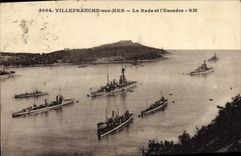 CPA Villefranche Sur Mer La rade et l'escadre Bateaux