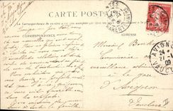 Templo Saintes protestante de la POSTAL de la VENDIMIA