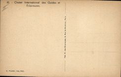 VINTAGE POSTCARD Scout Jamboree international Country cottage of the guides and girl guides