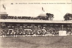 VINTAGE POSTCARD Horse Horsemanship Hippisme Deauville Racecourse of Clairefontaine Departure