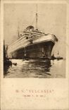 VINTAGE POSTCARD Boat Steamer ms Vulcania Trieste