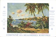 VINTAGE POSTCARD Boat Steamer Maritime Transport Mombasa seen of the ground femer