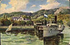VINTAGE POSTCARD Herrsching Boat
