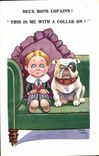 CPA Fantaisie Illustrateur Enfant Chien 