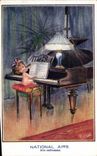 VINTAGE POSTCARD Fantasy Illustrator National Child Airs Piano