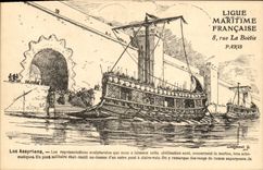 CPA Bateau Voilier Les Assyriens Sebille 