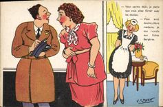 CPA Illustrateur Spahn Pilote Folies Bergeres