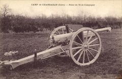 CPA Militaria Canon Camp de Chambaran Piece de 75 de campagne 