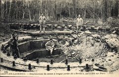 VINTAGE POSTCARD Militaria Crepy in Laonnois Emplacement of the long-range gun said Bertha which has car on Paris