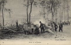 CPA Militaria Canon Notre 75 en action