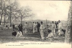 CPA Militaria Artillerie Confection des gabions et fascines