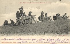 VINTAGE POSTCARD Militaria army maneuvers of armies of 19052 the 6th battery of 23rd of artillery close to Fourquevaux