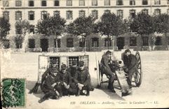 VINTAGE POSTCARD Militaria Orleans Artillery Against the cavalry
