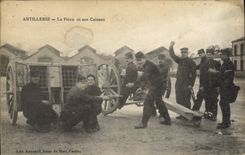 VINTAGE POSTCARD Militaria Artillery the part and its box