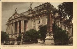 VINTAGE POSTCARD Theater Wiesbaden Staatstheater