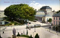 CPA Theatre Wiesbaden Partie am Kurhaus mit kgl Theater 