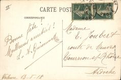 VINTAGE POSTCARD Theater and the town hall Valence