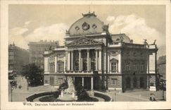 CPA Theatre Wien Deutsches Volkstheater mit Reimunddenkmal