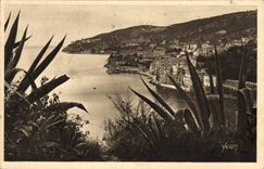 VINTAGE POSTCARD Villefranche on sea the city seen of the cornice