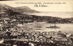 VINTAGE POSTCARD Villefranche on sea View roads