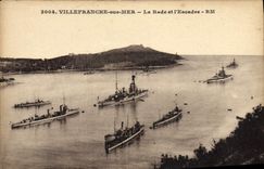 CPA Villefranche sur mer La rade et le l'escadre Bateaux