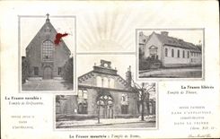 VINTAGE POSTCARD Religion prostestante Temple of Rheims St Quentin Thann Protestant Temple
