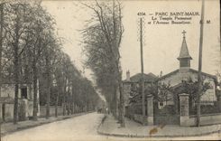 VINTAGE POSTCARD Religion prostestante Holy Park Maur Protestant Temple and the Beausejour avenue