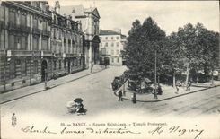 VINTAGE POSTCARD Religion prostestante Nancy Holy Public garden Jean Protestant Temple