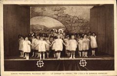 VINTAGE POSTCARD Religion prostestante Protestant Week Mulhouse 1927 the song of work by the childish school of Sunday