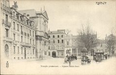 VINTAGE POSTCARD Religion prostestante Temple protesting Holy Public garden Jean Nancy