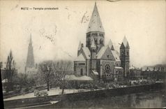 VINTAGE POSTCARD Religion prostestante Metz Protestant Temple