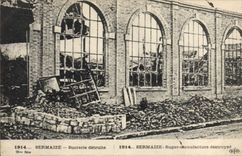 VINTAGE POSTCARD destroyed Sugar refinery Sermaize Militaria