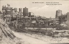 VINTAGE POSTCARD Berry with the Vat Ruins of the Sugar refinery