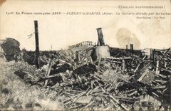CPA La Sucrerie detruite par les boches Fleury le Martel