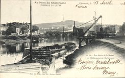 CPA Sucrerie Epernay Bords de la Marne Les dechargements de la sucrerie 